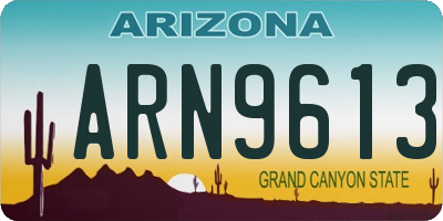 AZ license plate ARN9613