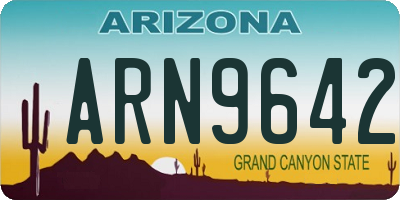 AZ license plate ARN9642