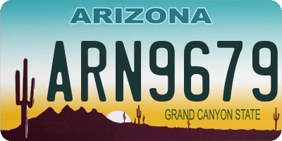 AZ license plate ARN9679