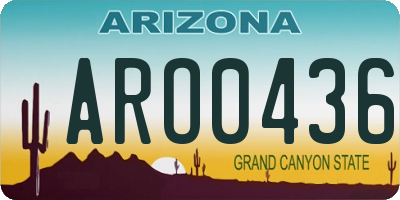 AZ license plate ARO0436