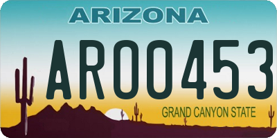 AZ license plate ARO0453