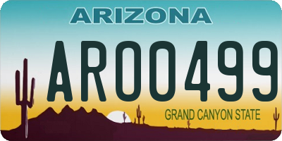AZ license plate ARO0499