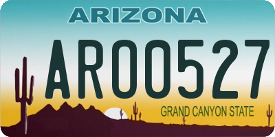 AZ license plate ARO0527