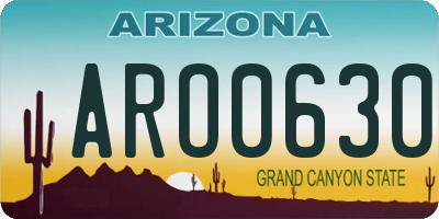 AZ license plate ARO0630