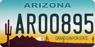 AZ license plate ARO0895