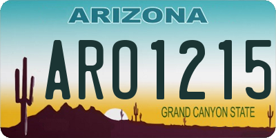 AZ license plate ARO1215