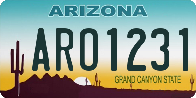 AZ license plate ARO1231