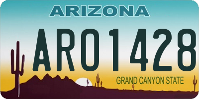 AZ license plate ARO1428