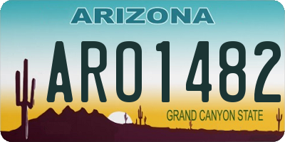 AZ license plate ARO1482