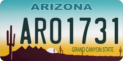 AZ license plate ARO1731
