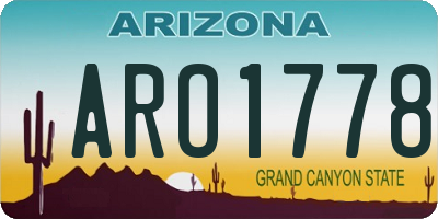 AZ license plate ARO1778