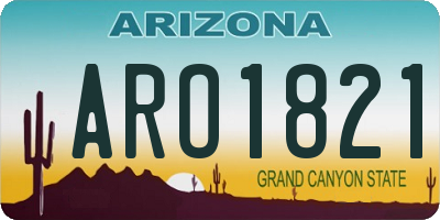 AZ license plate ARO1821