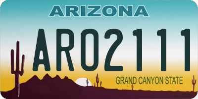 AZ license plate ARO2111