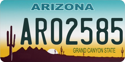 AZ license plate ARO2585