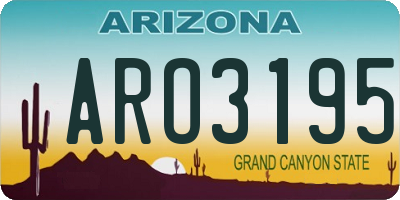 AZ license plate ARO3195