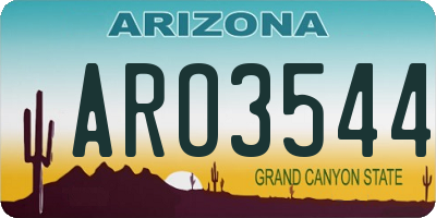 AZ license plate ARO3544