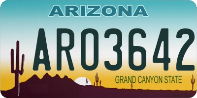 AZ license plate ARO3642