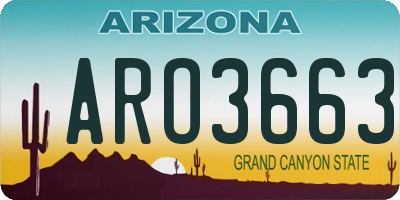 AZ license plate ARO3663