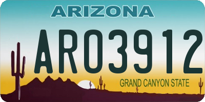 AZ license plate ARO3912