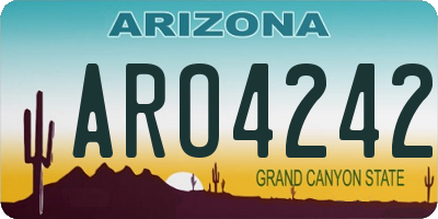 AZ license plate ARO4242