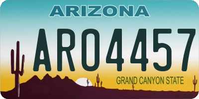 AZ license plate ARO4457