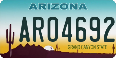 AZ license plate ARO4692