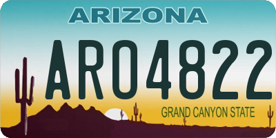 AZ license plate ARO4822