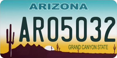 AZ license plate ARO5032