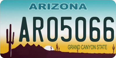 AZ license plate ARO5066