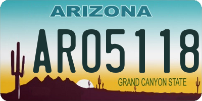 AZ license plate ARO5118
