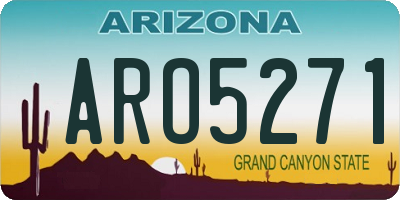 AZ license plate ARO5271