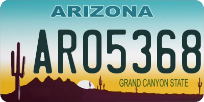 AZ license plate ARO5368