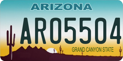 AZ license plate ARO5504