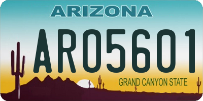 AZ license plate ARO5601