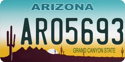 AZ license plate ARO5693