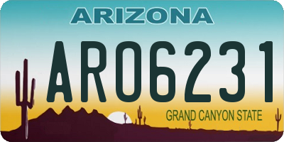 AZ license plate ARO6231