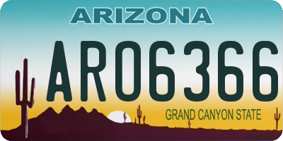 AZ license plate ARO6366