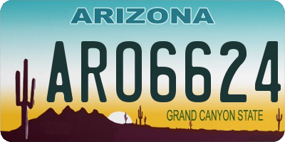 AZ license plate ARO6624