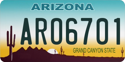 AZ license plate ARO6701