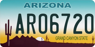 AZ license plate ARO6720