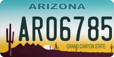 AZ license plate ARO6785