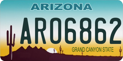 AZ license plate ARO6862