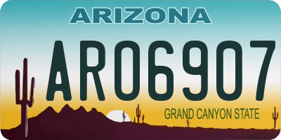 AZ license plate ARO6907