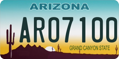 AZ license plate ARO7100