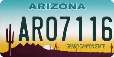 AZ license plate ARO7116