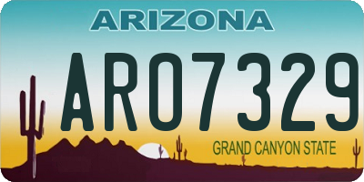 AZ license plate ARO7329