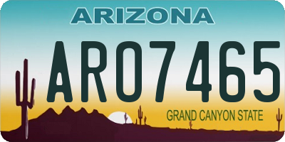 AZ license plate ARO7465