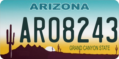 AZ license plate ARO8243