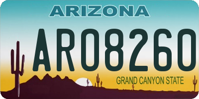 AZ license plate ARO8260