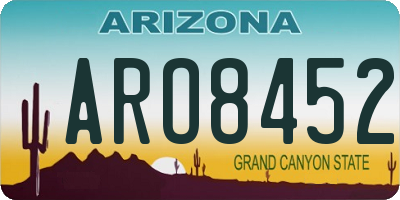 AZ license plate ARO8452